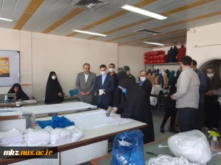 بازدید جناب آقای مهندس سیدعلی آقازاده  استاندار مرکزی از کارگاه تولید ماسک دانشگاه فنی و حرفه ای استان مرکزی واحد دختران اراک (اطهر) 2